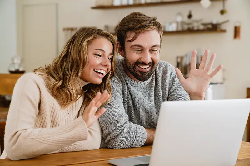 Intended parents on a video call during surrogacy match process